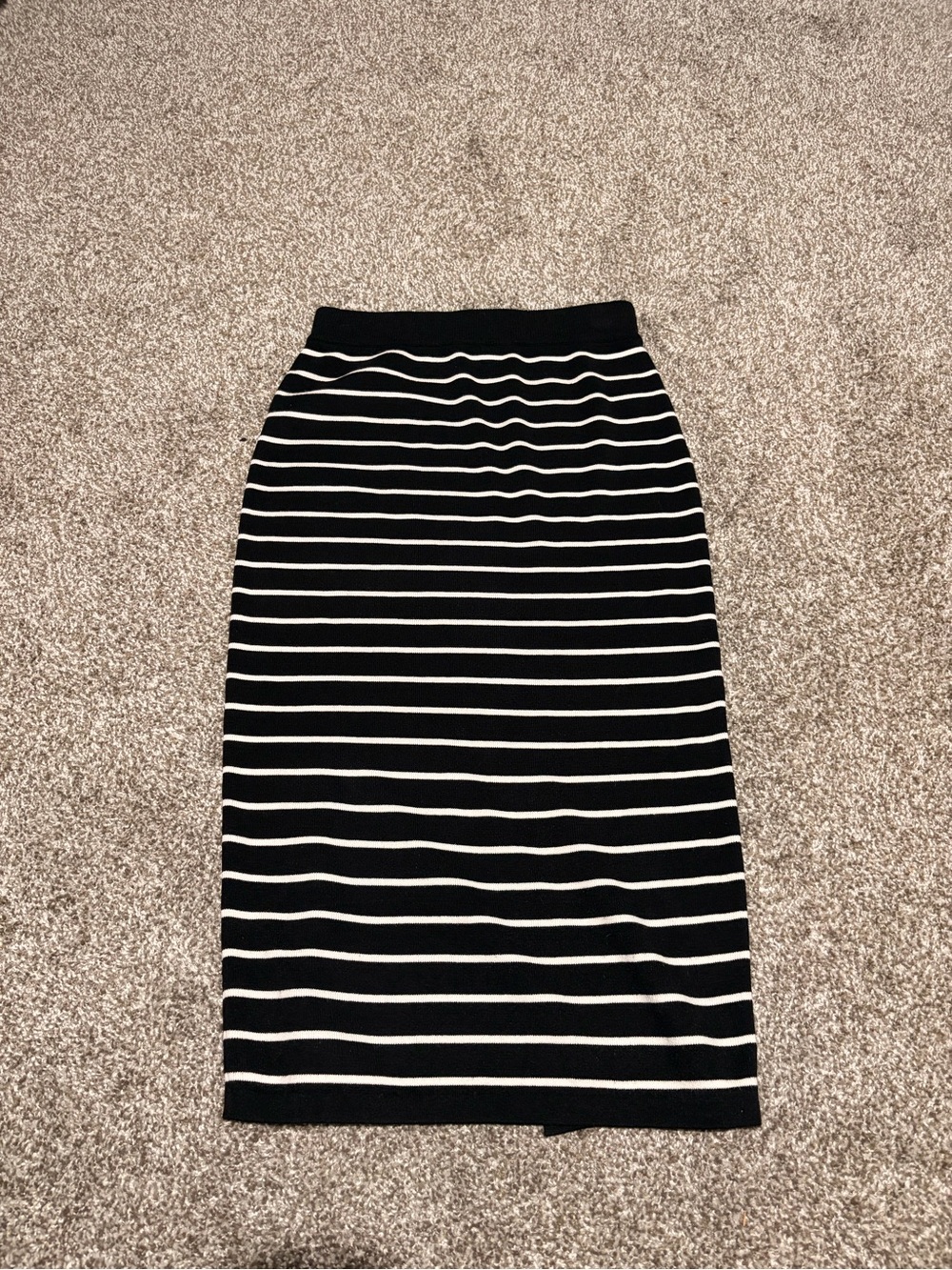 Black & White Striped Pencil Skirt